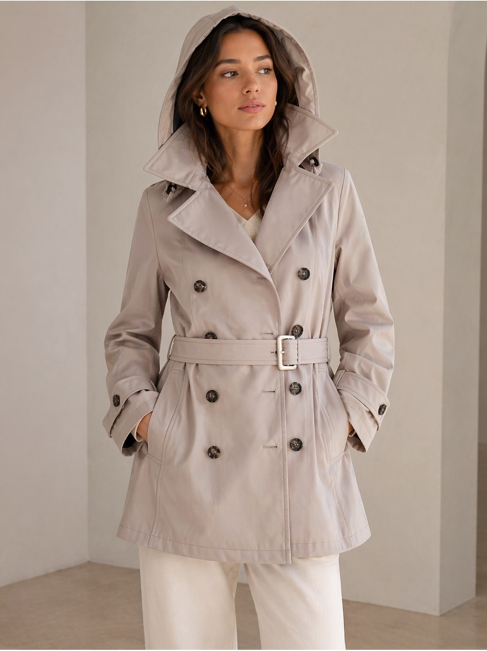 Calvin Klein Beige Jacket with Hood